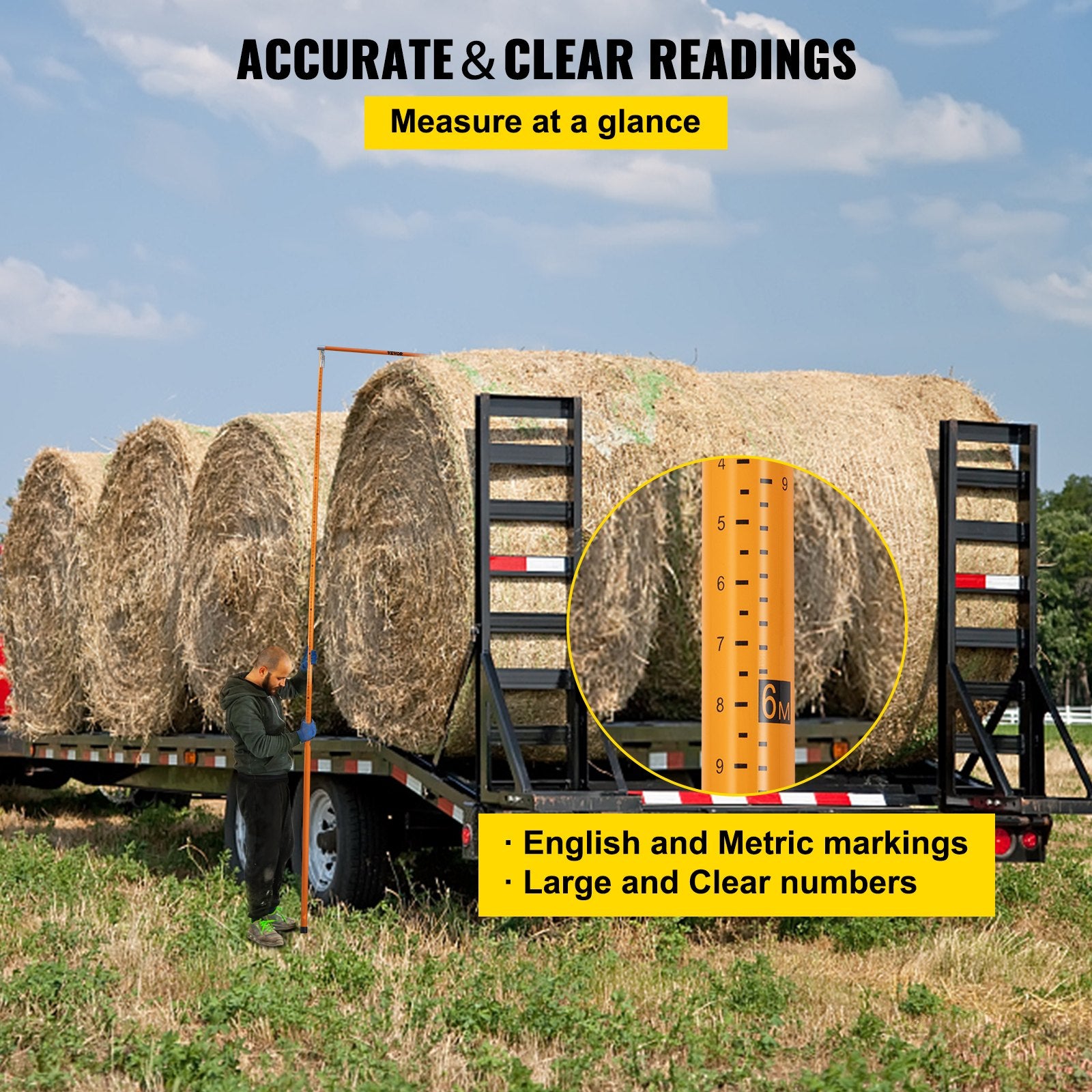 Load Height Measuring Stick 20' Sturdy Truck Height Stick Easy to Read - Image 4