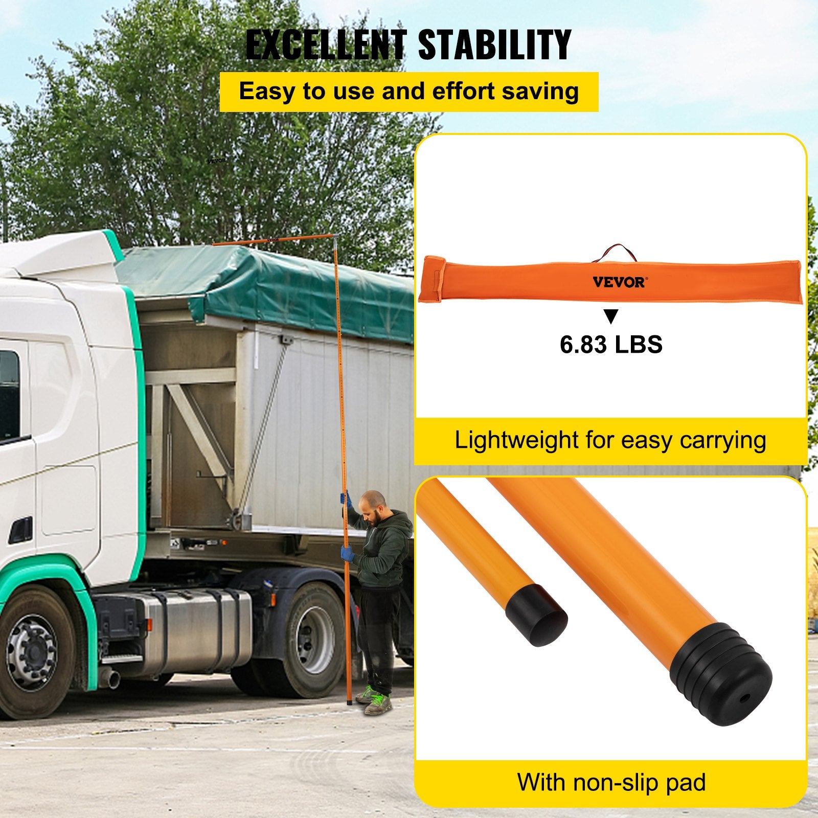 Load Height Measuring Stick 20' Sturdy Truck Height Stick Easy to Read - Image 6