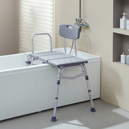 Tub Transfer Bench for Bathtub, Adjustable Shower Seats for Adults, Lightweight Shower Bench for Elderly and Disabled, Non-Slip Bath Seats with Armrest and Reversible Backrest, 400lbs Capacity - Image 8