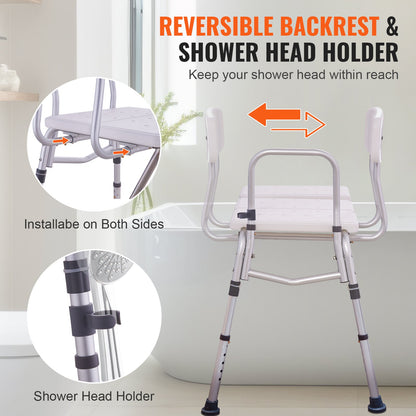 Tub Transfer Bench Bathtub Shower Seat for Senior Height Adjustable 400LBS - Image 5