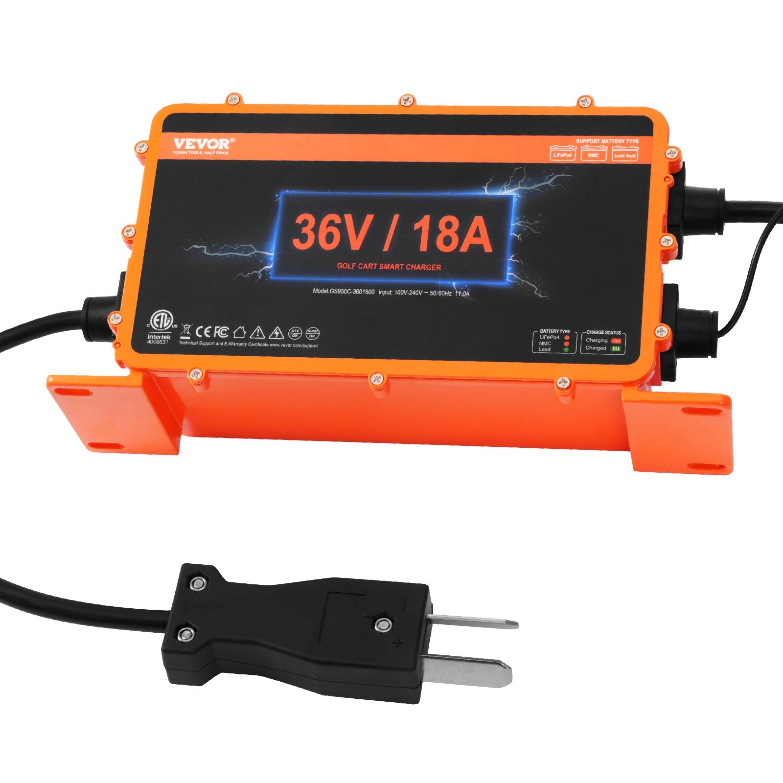 Golf Cart Battery Charger, 18 AMP, Smart Club Car Charger with Crowfoot Plug, Compatible with Lead-Acid AGM/GEL/EFB MF NMC LiFePO4 Batteries for Club Car EZGO Yamaha, IP67 ETL Certified - Image 9