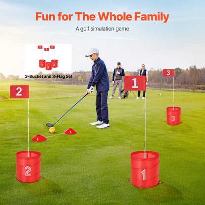 Backyard Golf Game 3 Hole Portable Bucket Golf Game for Kids and Adults - Image 2