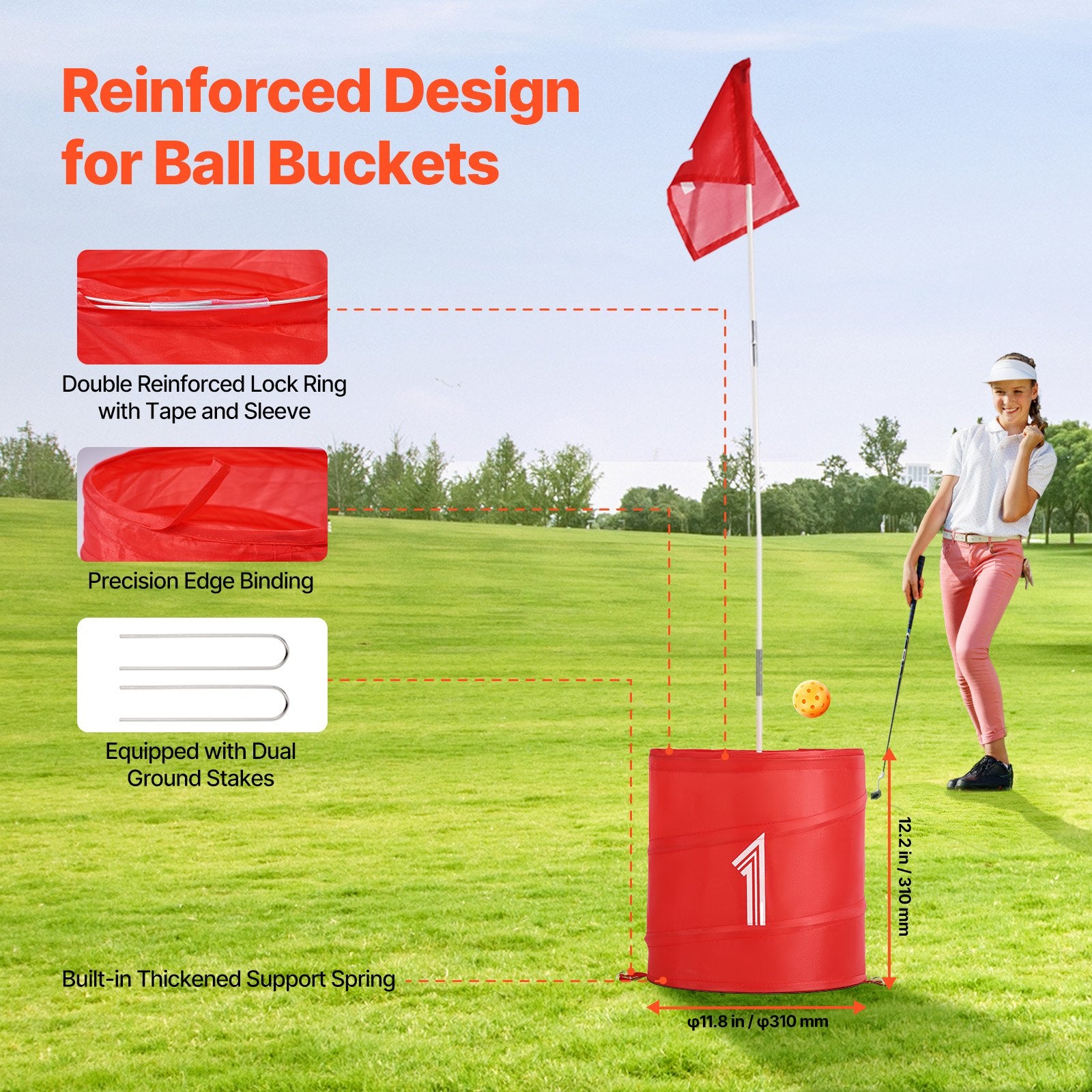 Backyard Golf Game 3 Hole Portable Bucket Golf Game for Kids and Adults - Image 4