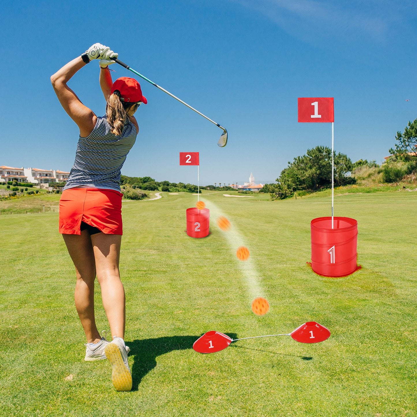 Backyard Golf Game, 6 Hole Golf Course, Golf Game Practice Games, Golf Chipping Game for Family, Adults and Kids, Portable Outdoor Yard Golf Game for Lawn, Yard, Camping, Park, Beach - Image 8