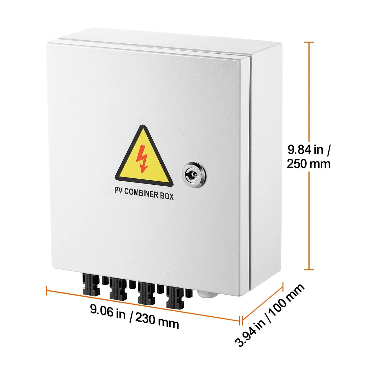 PV Combiner Box, 4 String, Solar Combiner Box with 15A Rated Current Fuse 63A Circuit Breaker Lightning Arrester and Solar Connector, Steel Case for On / Off Grid Solar Panel System, IP65 - Image 8