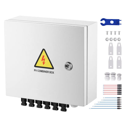 Solar PV Combiner Box 6 String 10A for Solar Panel System Steel Case IP65