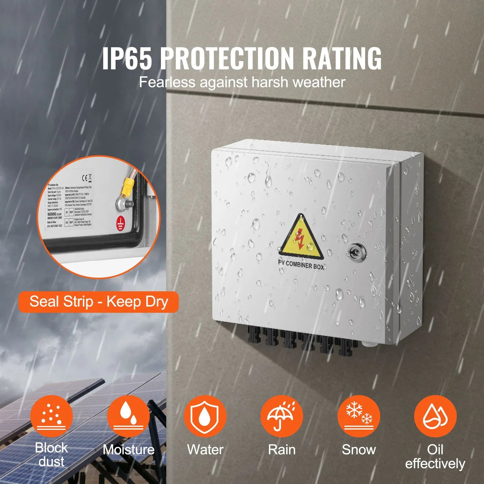 Solar PV Combiner Box 6 String 10A for Solar Panel System Steel Case IP65 - Image 4