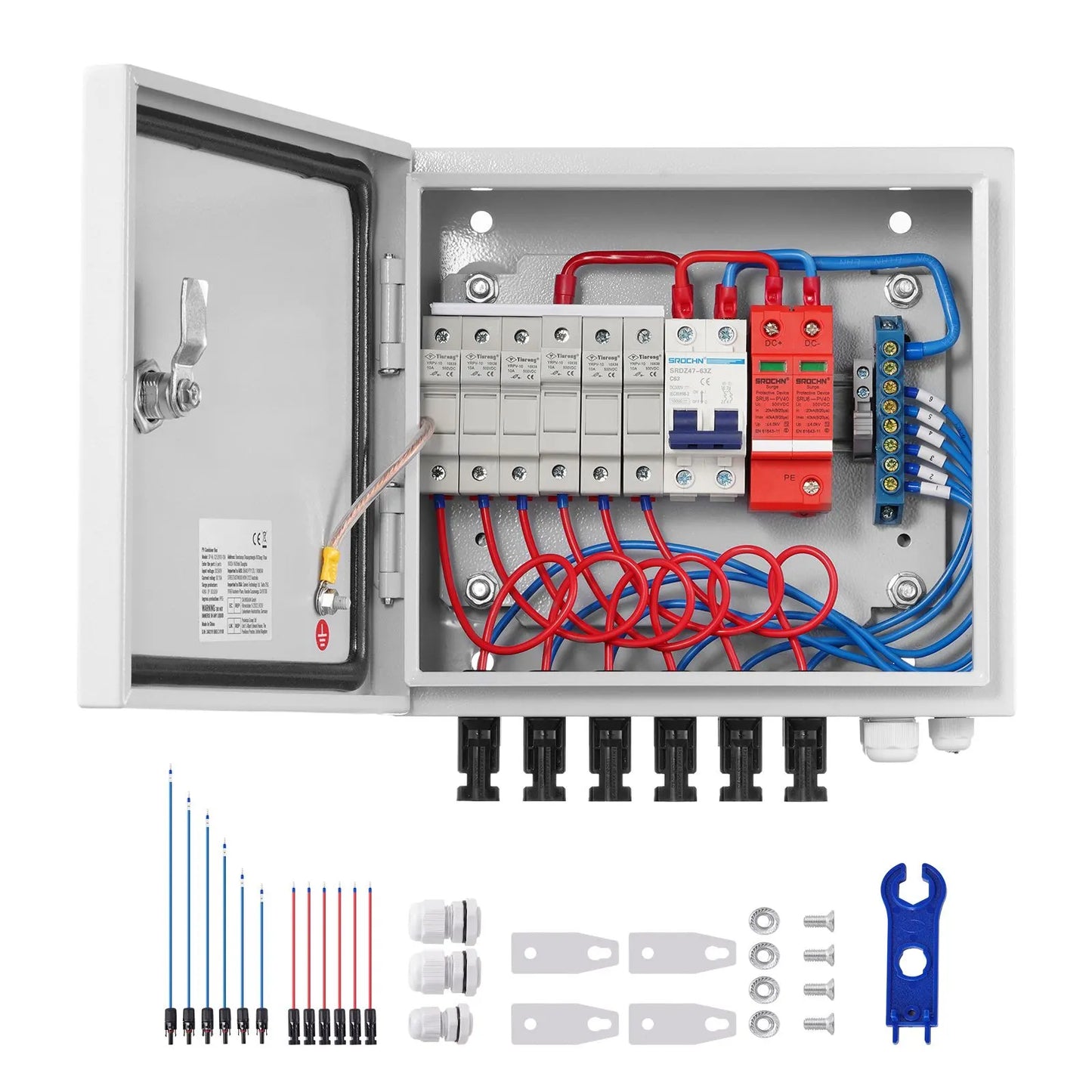 Solar PV Combiner Box 6 String 10A for Solar Panel System Steel Case IP65 - Image 9