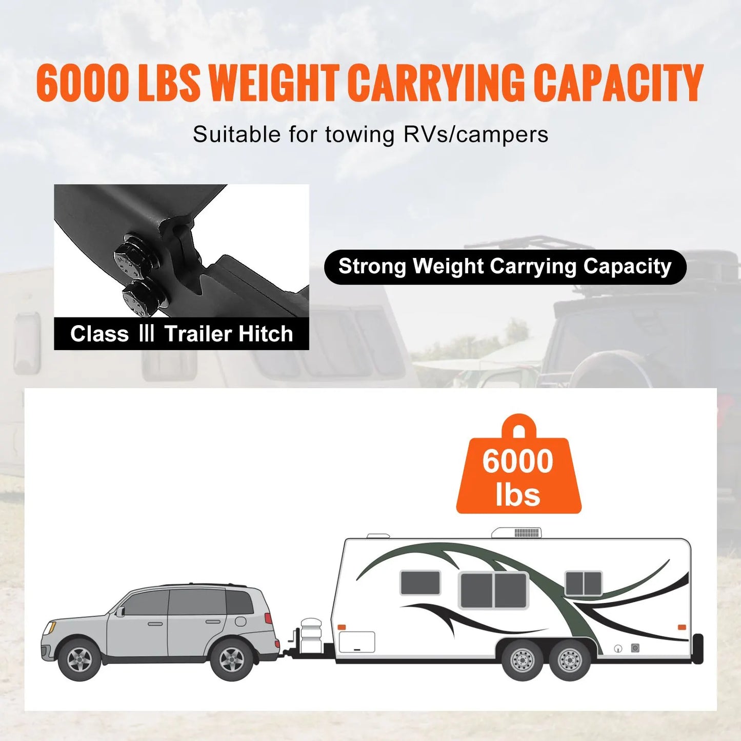 Class 3 Trailer Hitch, 2-Inch Receiver, Q455B Steel Tube Frame, Compatible with 2020-2023 Toyota Highlander, Multi-Fit Hitch to Receive Ball Mount, Cargo Carrier, Bike Rack, and Tow Hook, Black - Image 5
