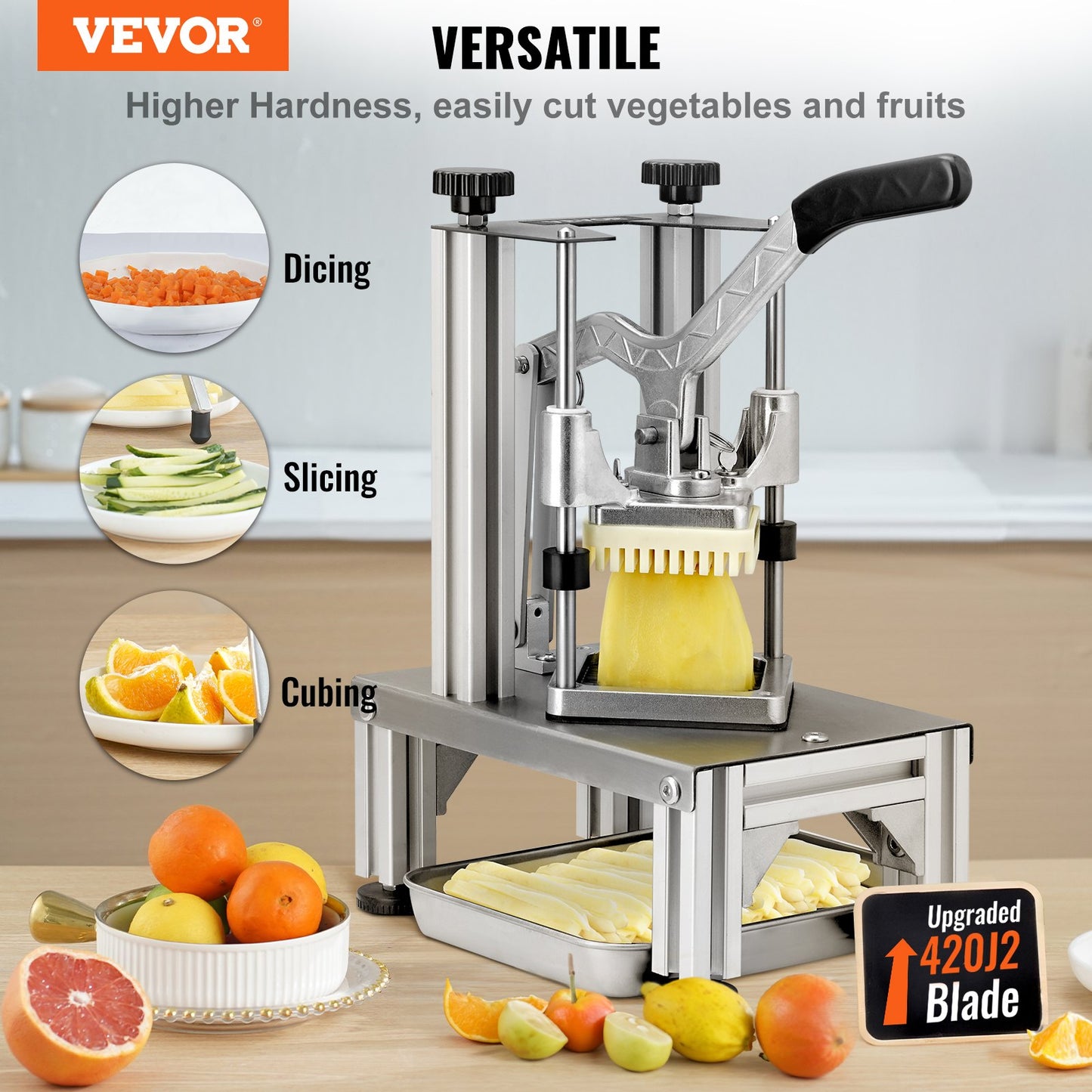 Commercial Vegetable Dicer Vegetable Chopper 4 Blades French Fry Cutter - Image 2
