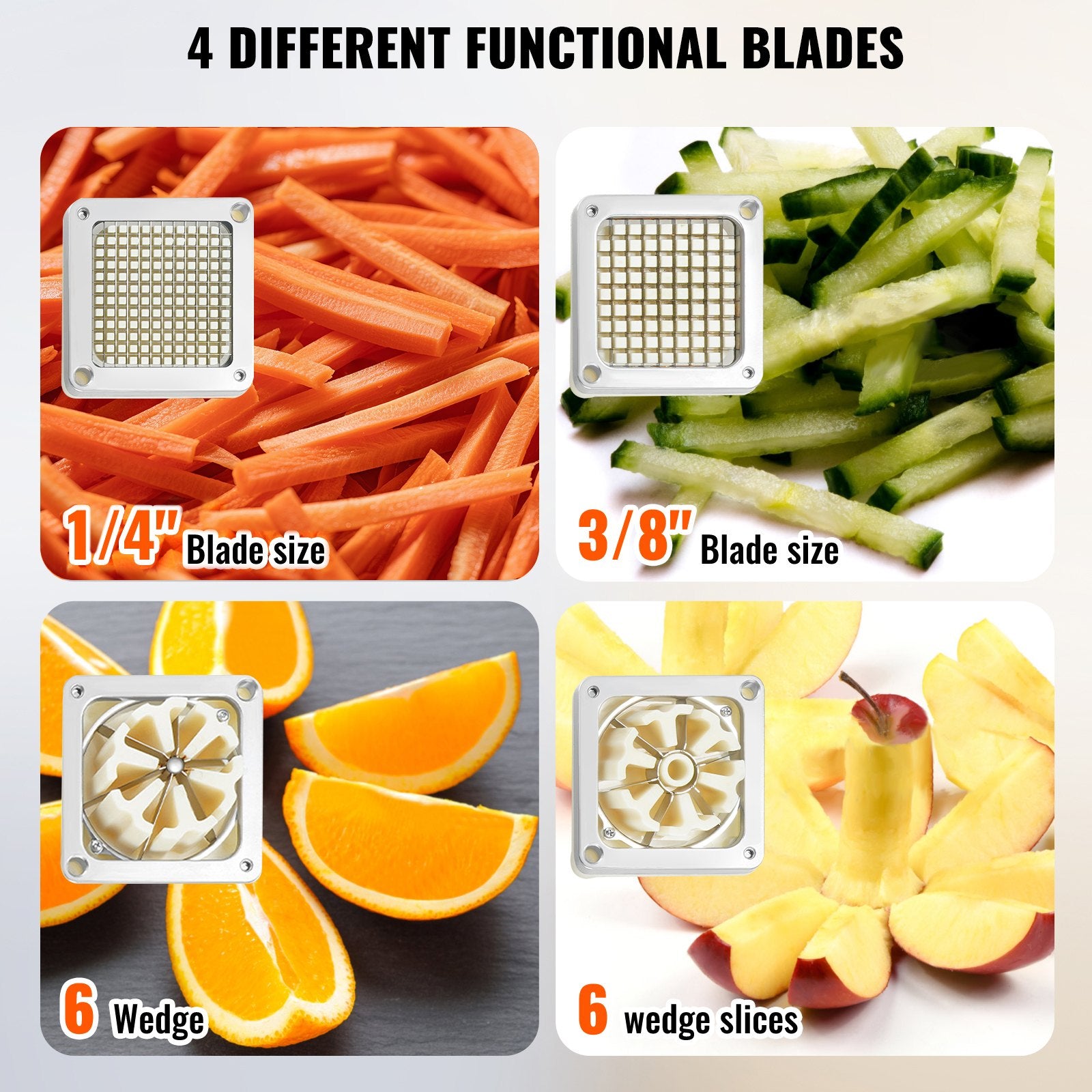 Commercial Vegetable Dicer Vegetable Chopper 4 Blades French Fry Cutter - Image 3