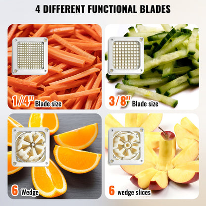 Commercial Vegetable Dicer Vegetable Chopper 4 Blades French Fry Cutter - Image 3