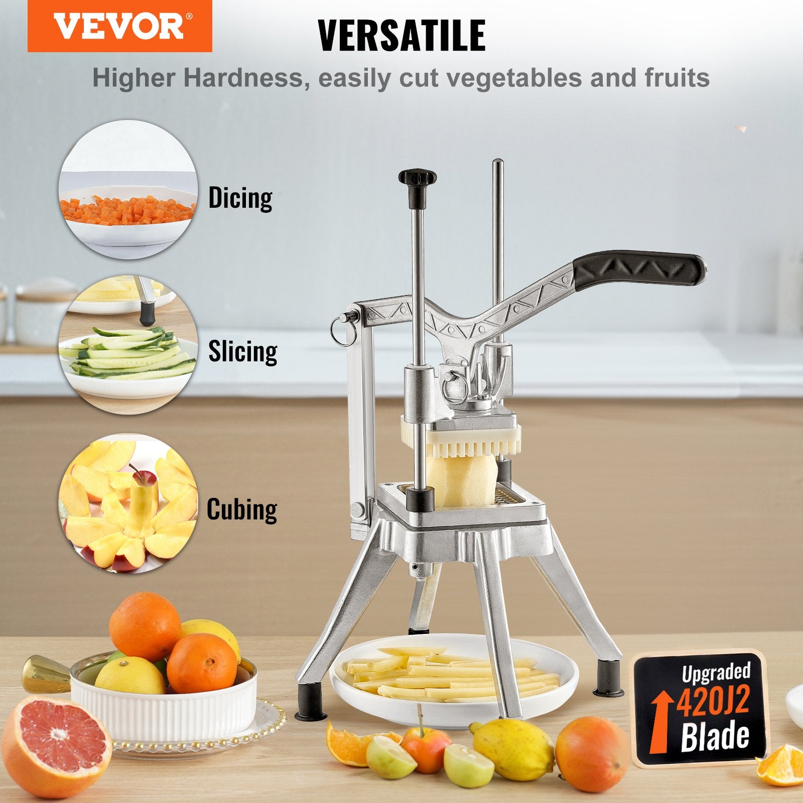 Commercial Chopper Commercial Vegetable Chopper with 4 Blades Fruits Dicer - Image 2