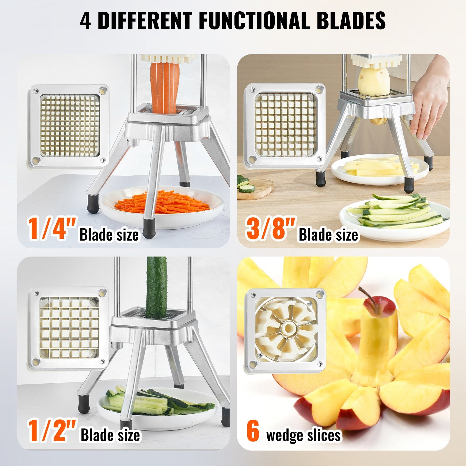 Commercial Chopper Commercial Vegetable Chopper with 4 Blades Fruits Dicer - Image 3
