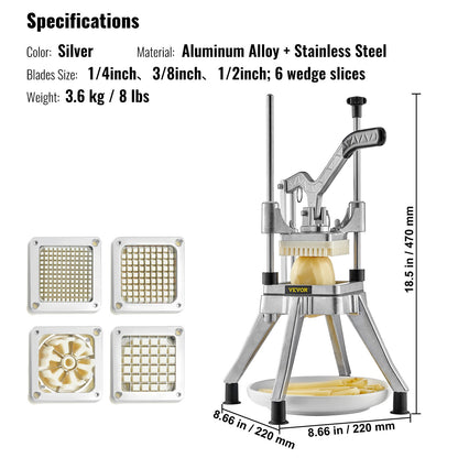 Commercial Chopper Commercial Vegetable Chopper with 4 Blades Fruits Dicer - Image 7