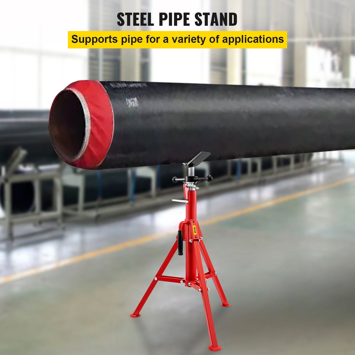 Pipe Jack Stand V-Head Foldable Legs 2500LB Max. Height 52" - Image 2