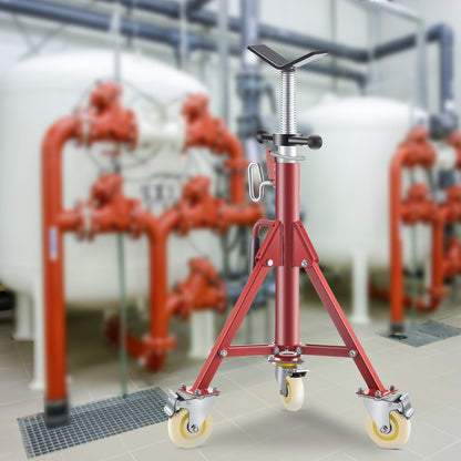 Pipe Stand, Pipe Jack Stands with Casters Adjustable Height 28-52 Inch, V Head Pipe Stand 882 LB, Folding Portable Pipe Stands 1/8 to 12 Inch Pipe Supporting, Steel Jack Stand - Image 8