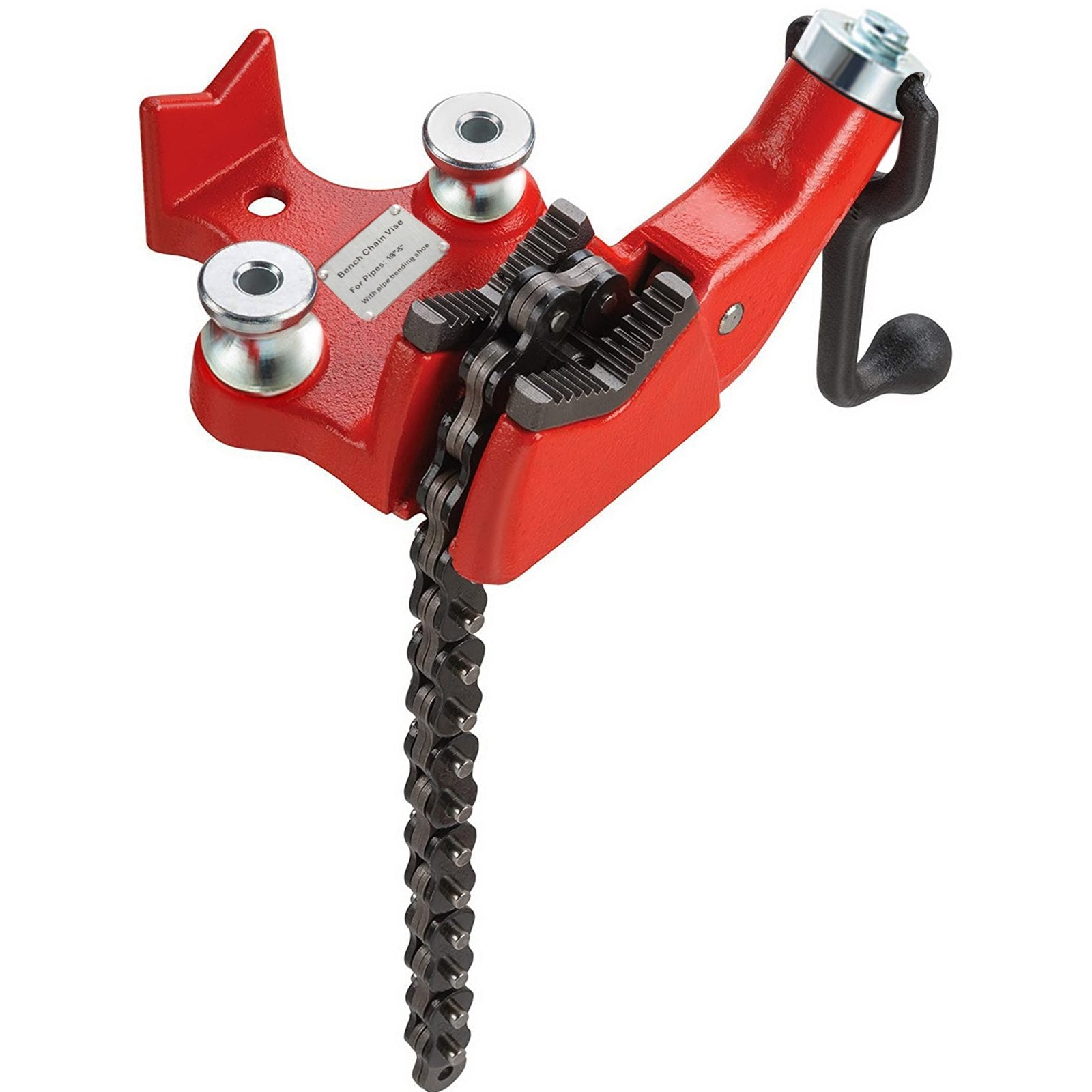 Screw Bench Chain Vice For 1/8'' to 5'' Pipe Bench Vice With Crank Handle