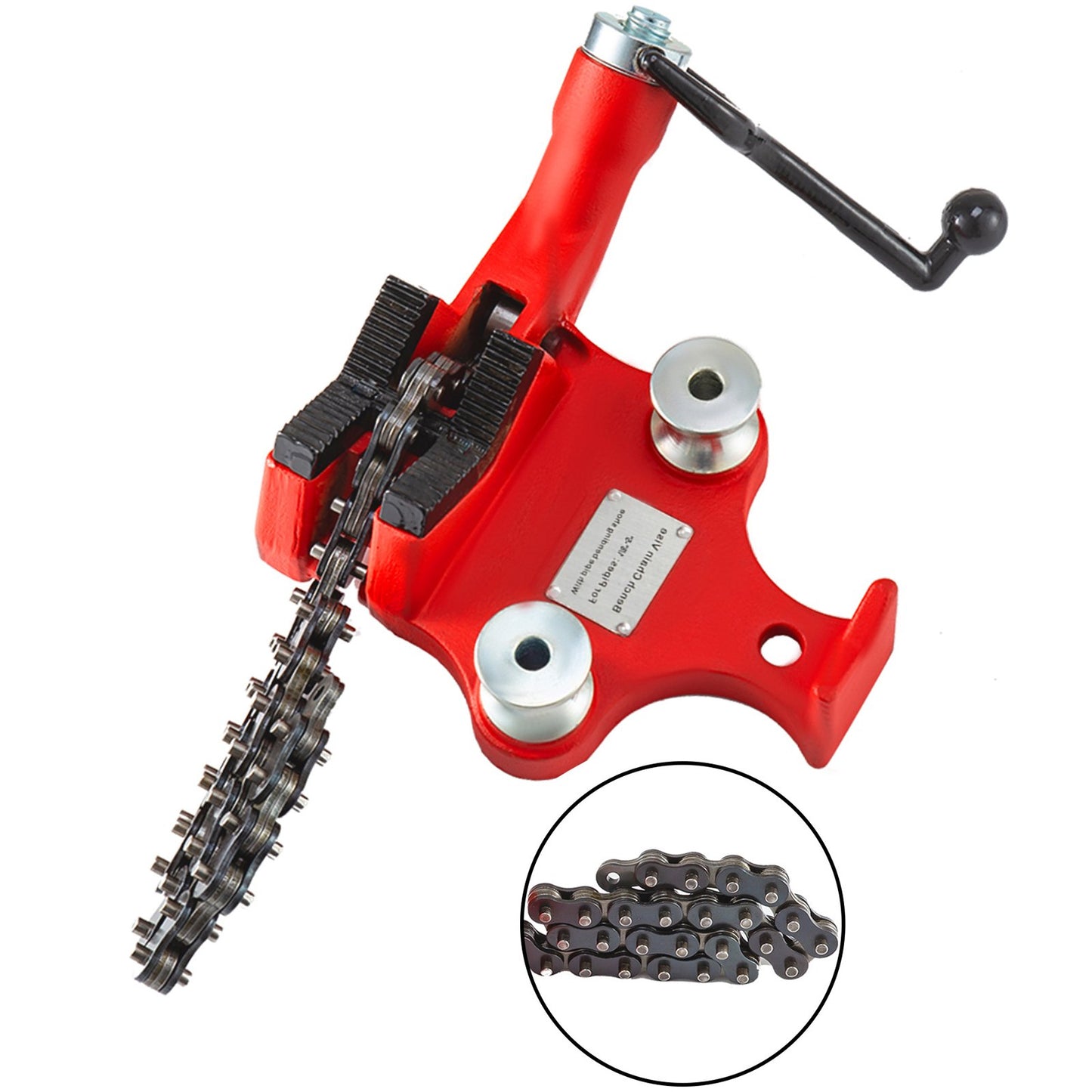Screw Bench Chain Vice For 1/8'' to 5'' Pipe Bench Vice With Crank Handle - Image 4