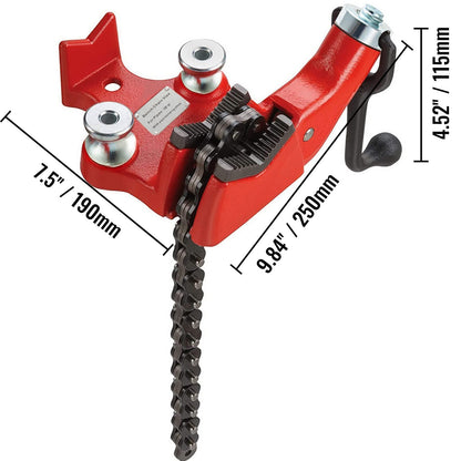 Screw Bench Chain Vice For 1/8'' to 5'' Pipe Bench Vice With Crank Handle - Image 8