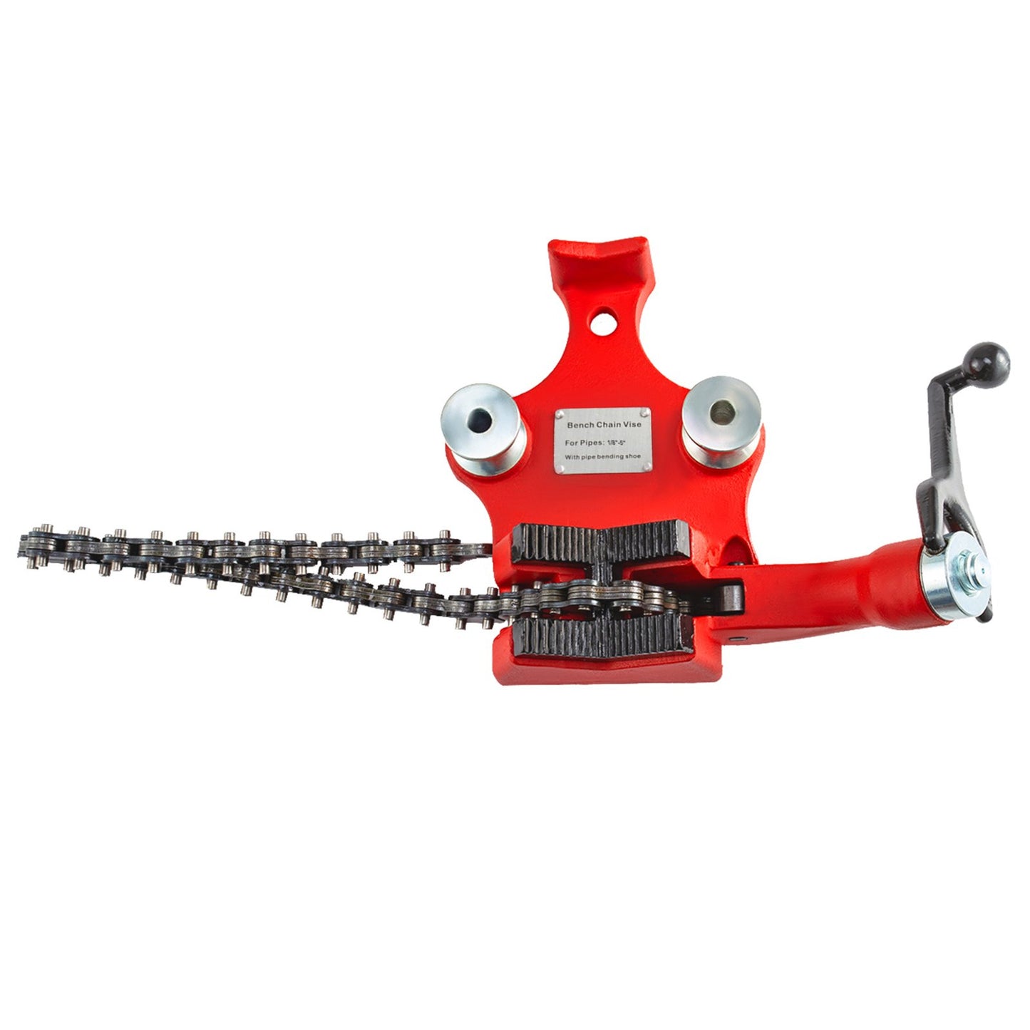 Screw Bench Chain Vice For 1/8'' to 5'' Pipe Bench Vice With Crank Handle - Image 9
