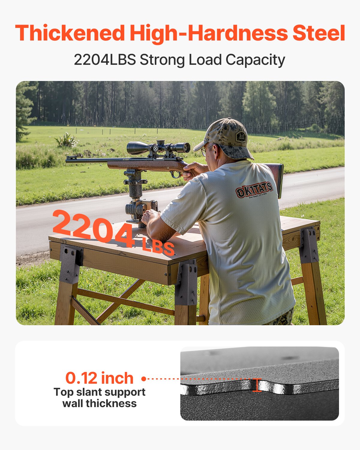 Deer Blind Brackets, Outdoor 3.6x3.6 Platform Bracket, Fit 3.5x3.5 In / 88.9x88.9 mm Lumber, 2204lbs/1000kg Capacity Steel Elevator Brackets for Deer Stand, Hunting Blinds, Shooting Shack, 8 Pcs - Image 2