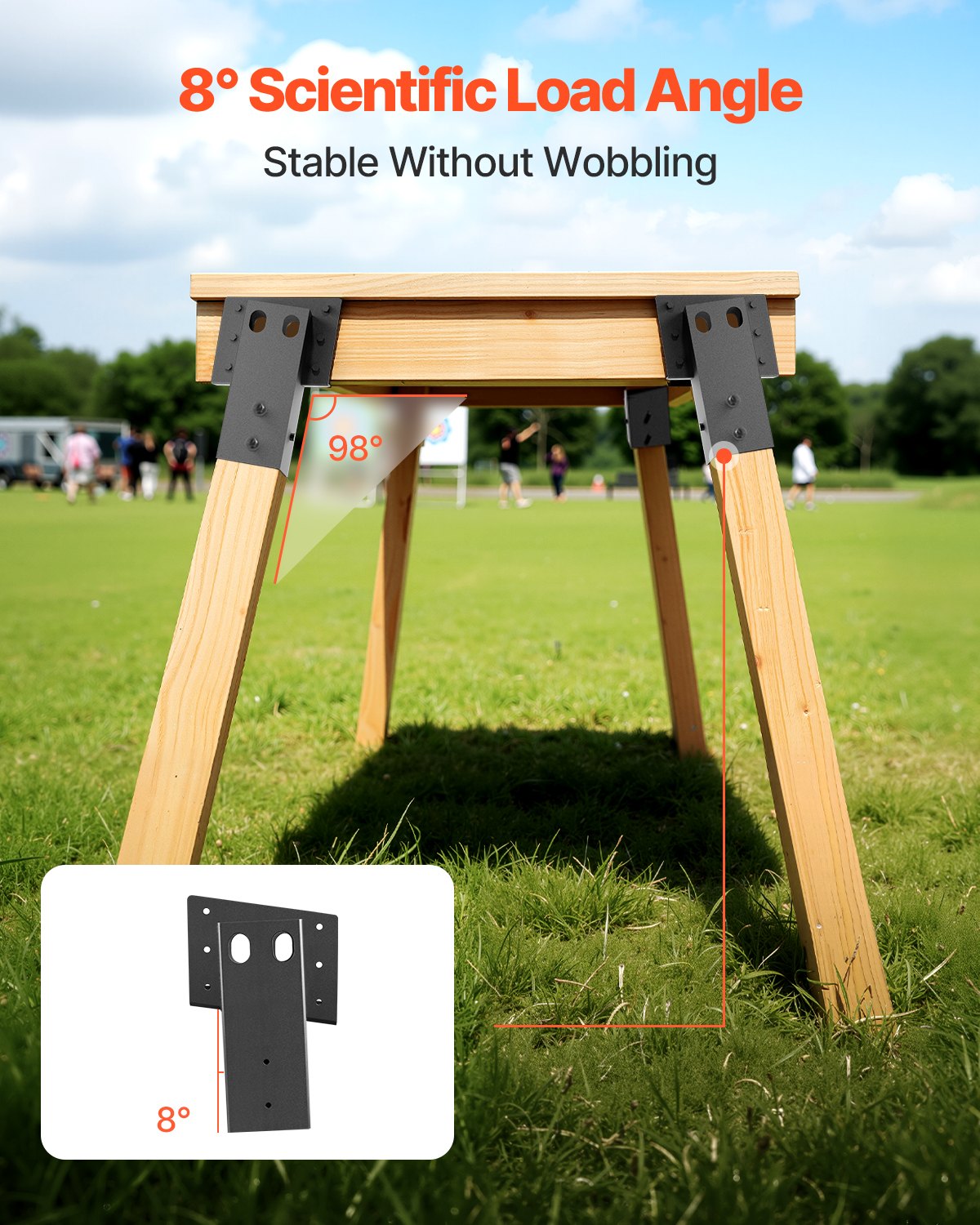 Deer Blind Brackets, Outdoor 3.6x3.6 Platform Bracket, Fit 3.5x3.5 In / 88.9x88.9 mm Lumber, 2204lbs/1000kg Capacity Steel Elevator Brackets for Deer Stand, Hunting Blinds, Shooting Shack, 8 Pcs - Image 4
