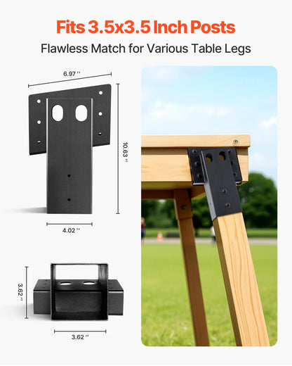 Deer Blind Brackets, Outdoor 3.6x3.6 Platform Bracket, Fit 3.5x3.5 In / 88.9x88.9 mm Lumber, 2204lbs/1000kg Capacity Steel Elevator Brackets for Deer Stand, Hunting Blinds, Shooting Shack, 8 Pcs - Image 6