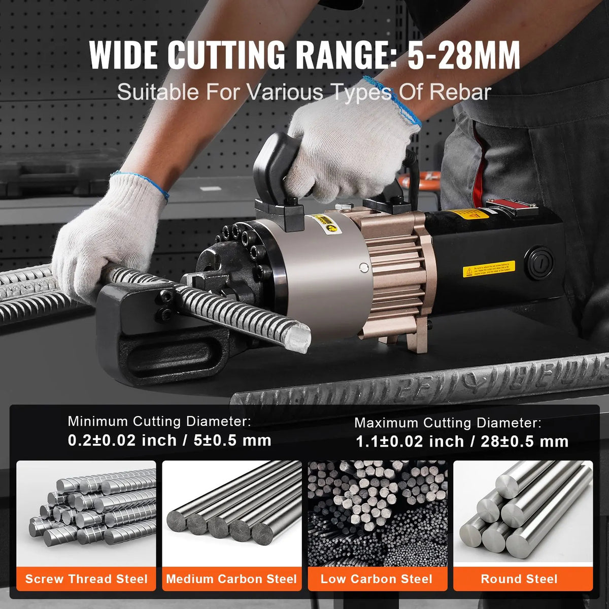 2000W Electric Hydraulic Rebar Cutter Cutting up to 1.1 Inch 5-28mm - Image 4