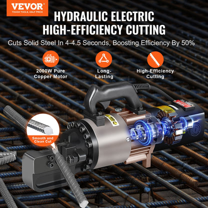 2000W Electric Hydraulic Rebar Cutter Cutting up to 1.1 Inch 5-28mm - Image 2
