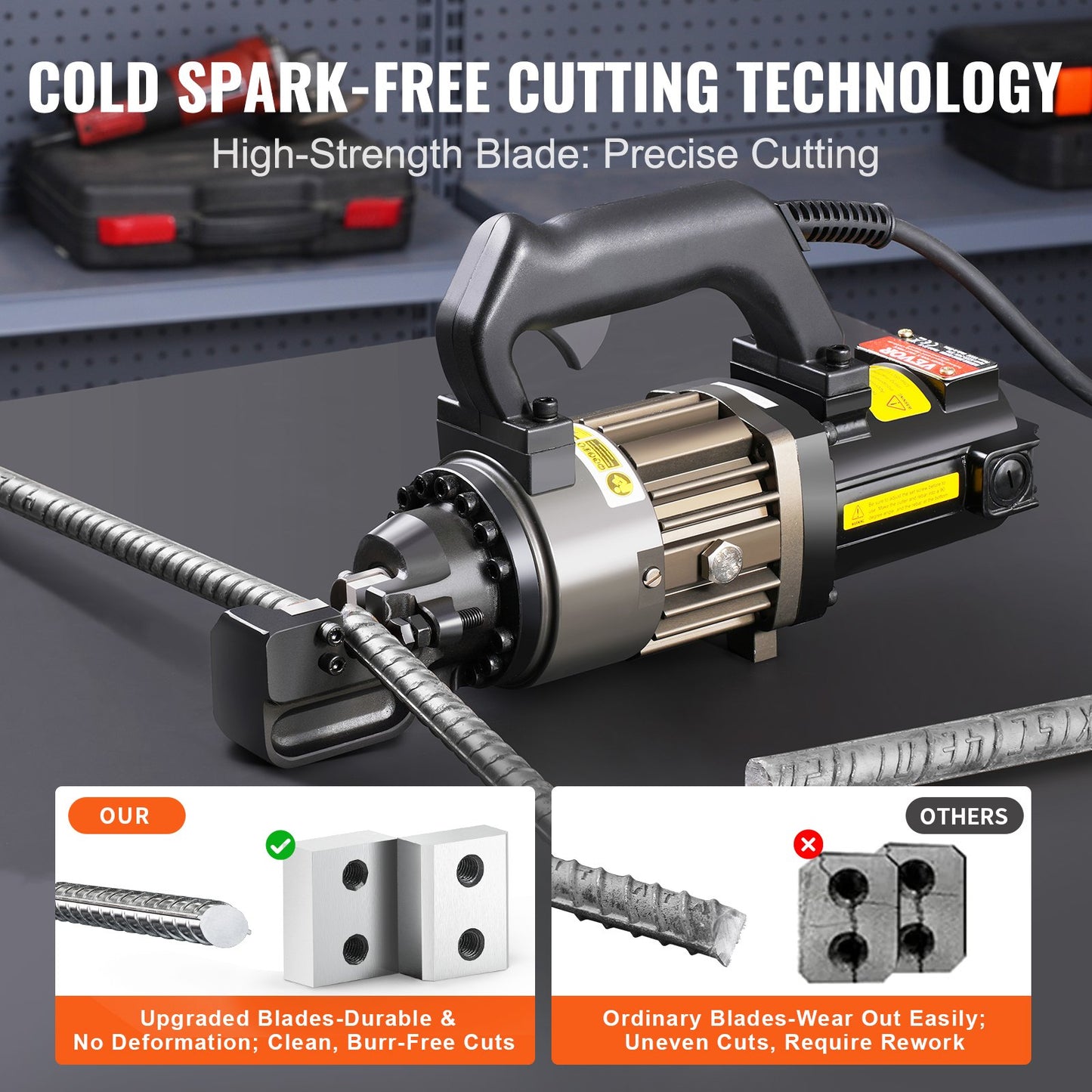 Electric Hydraulic Rebar Cutter, 1000W Portable Rebar Cutter, Cutting up to 5/8 Inch (4-16mm) #5 Rebar within 2 Seconds, High Power Steel Rebar Cutter with Oil Can Rich Accessories,Black RC-16 - Image 6