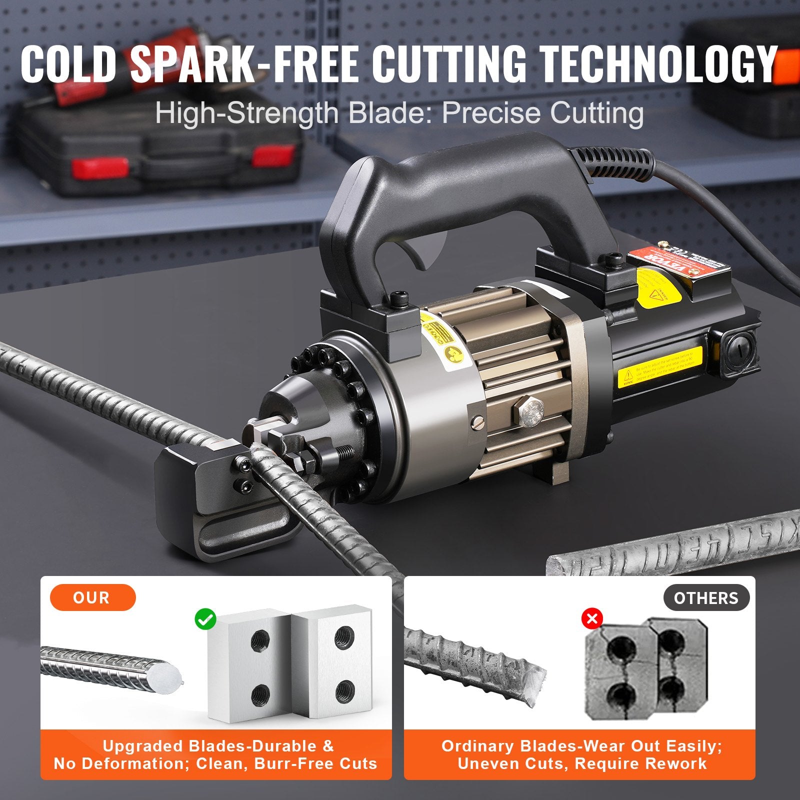 Electric Hydraulic Rebar Cutter, 1000W Portable Rebar Cutter, Cutting up to 5/8 Inch (4-16mm) #5 Rebar within 2 Seconds, High Power Steel Rebar Cutter with Oil Can Rich Accessories,Black RC-16 - Image 6