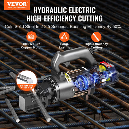 1000W Electric Hydraulic Rebar Cutter Cutting up to 3/4 Inch #6 4-20mm - Image 2