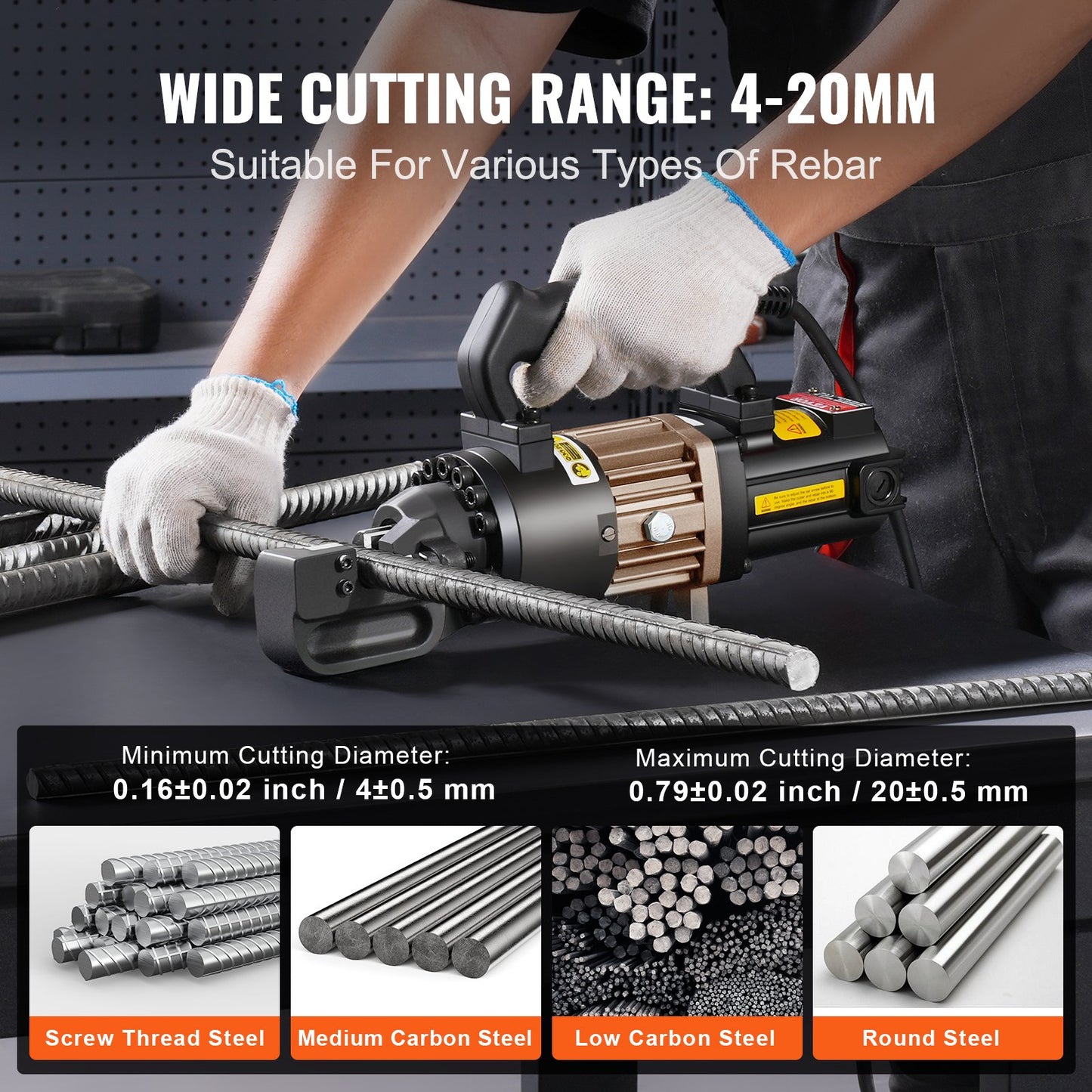 1000W Electric Hydraulic Rebar Cutter Cutting up to 3/4 Inch #6 4-20mm - Image 4