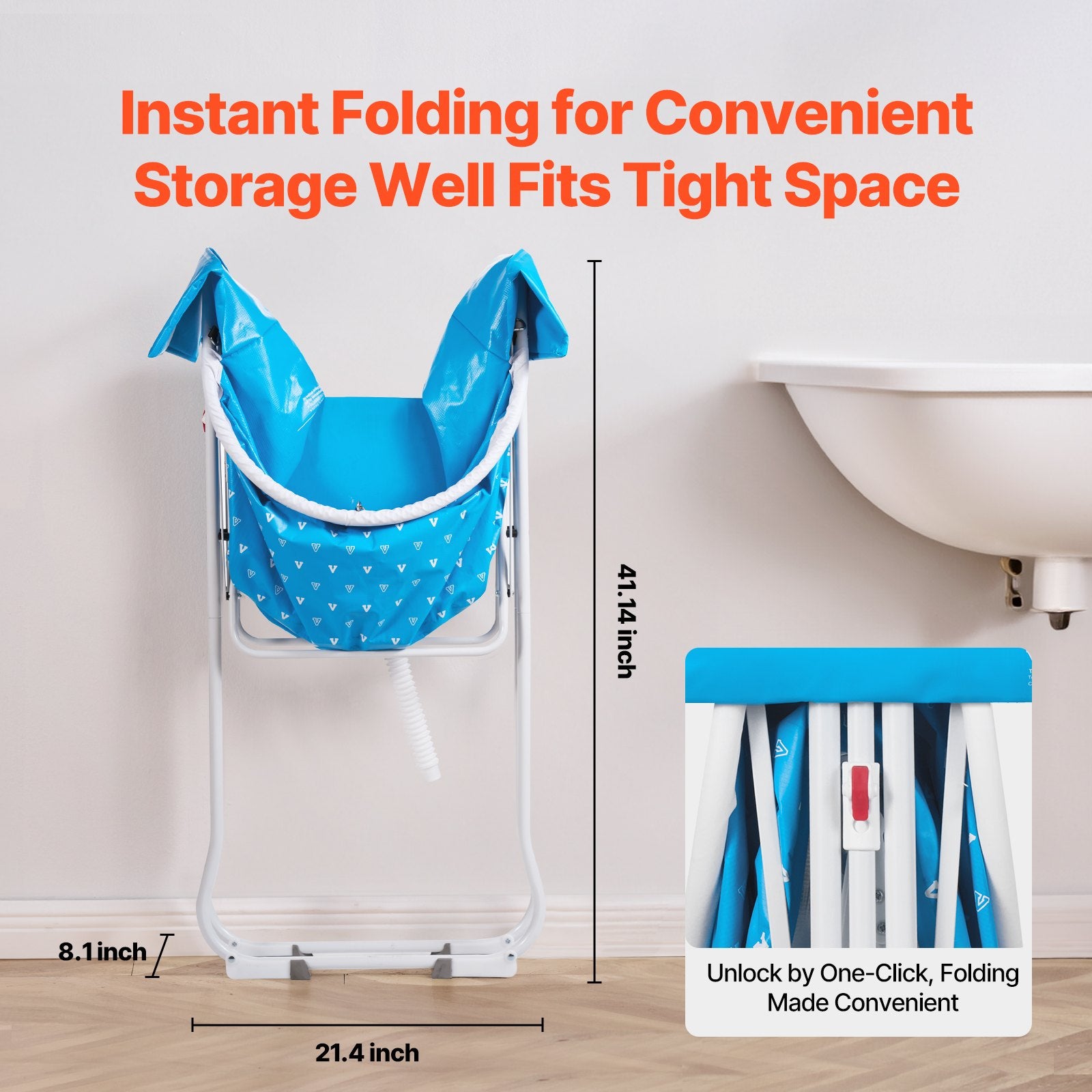 Portable Dog Bathtub, Elevated & Foldable Space-saving Pet Shower Station with Quick Drainage, Bathing Tub for Washing & Grooming Small and Medium Size Dogs and Cats Indoor & Outdoor, Light Blue - Image 2