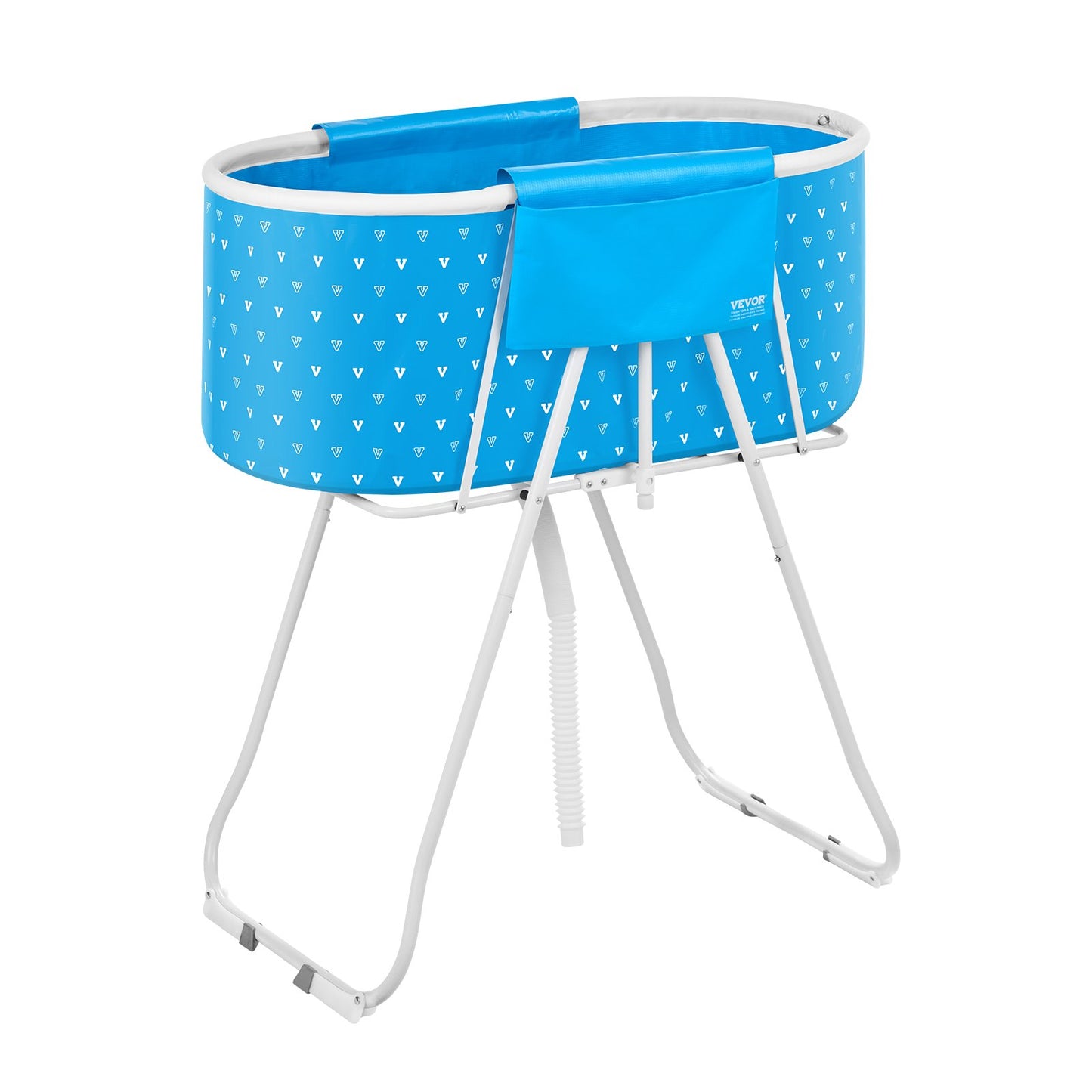 Portable Dog Bathtub, Elevated & Foldable Space-saving Pet Shower Station with Quick Drainage, Bathing Tub for Washing & Grooming Small and Medium Size Dogs and Cats Indoor & Outdoor, Light Blue - Image 9