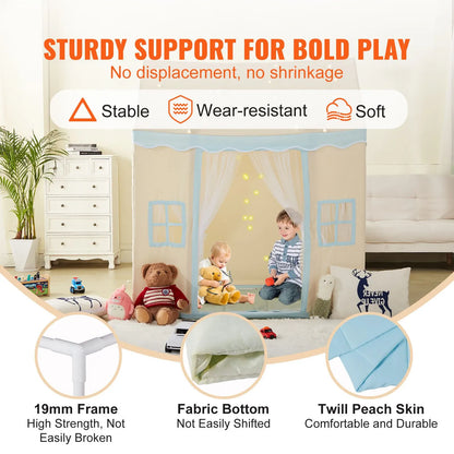 Kids Play Tent, Kids Tent for Kids 1-5 Years Old, Toddler Tent with Mat and Tent Lamp, Tent for Kids with Windows for Indoor and Outdoor, Play House Castle Tent for Boys and Girls, Beige - Image 3