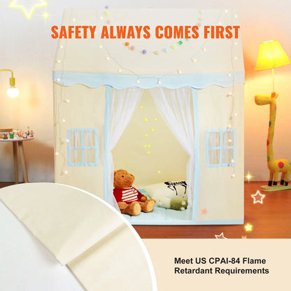 Kids Play Tent, Kids Tent for Kids 1-5 Years Old, Toddler Tent with Mat and Tent Lamp, Tent for Kids with Windows for Indoor and Outdoor, Play House Castle Tent for Boys and Girls, Beige - Image 4