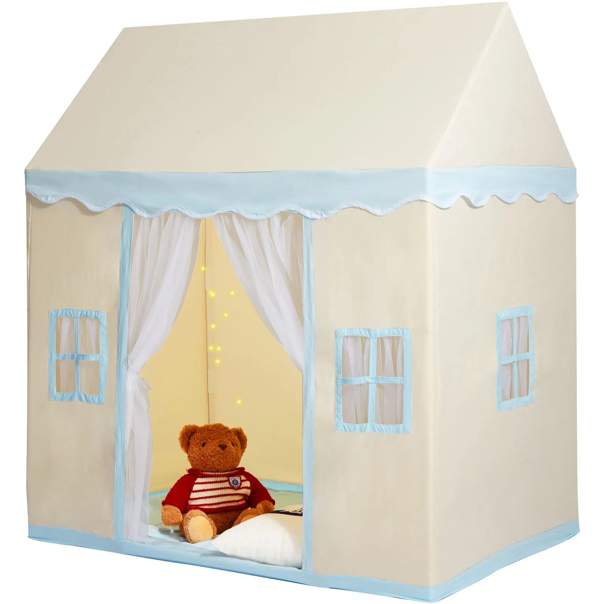 Kids Play Tent, Kids Tent for Kids 1-5 Years Old, Toddler Tent with Mat and Tent Lamp, Tent for Kids with Windows for Indoor and Outdoor, Play House Castle Tent for Boys and Girls, Beige - Image 9