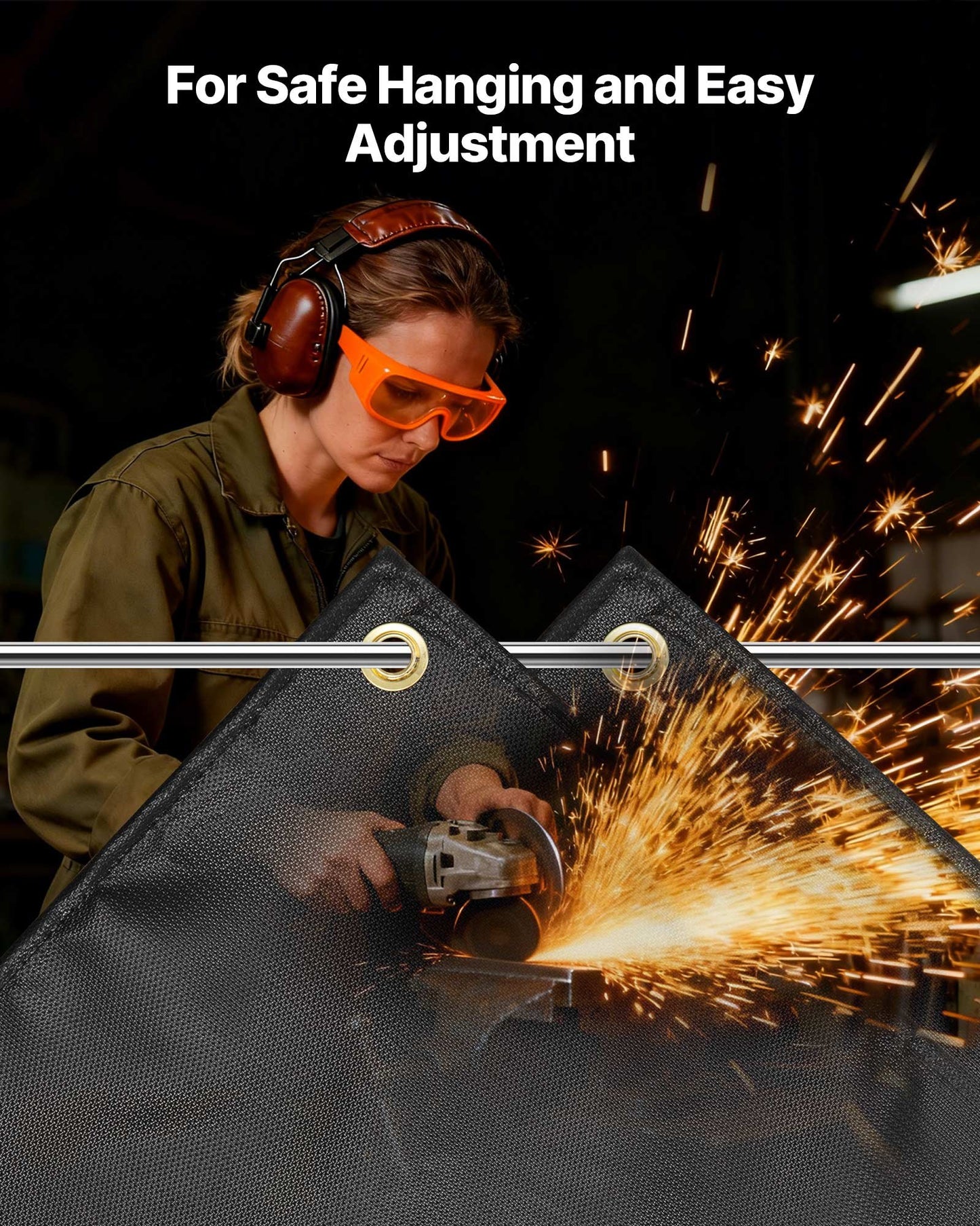 Welding Blanket, 1219mm x 1829mm Silicone Coated Fiberglass Welding Blanket, 1800°F Heat Resistant Safety Protection Blankets, Flame Retardant Fireproof Insulation Mat with Metal Grommets - Image 7