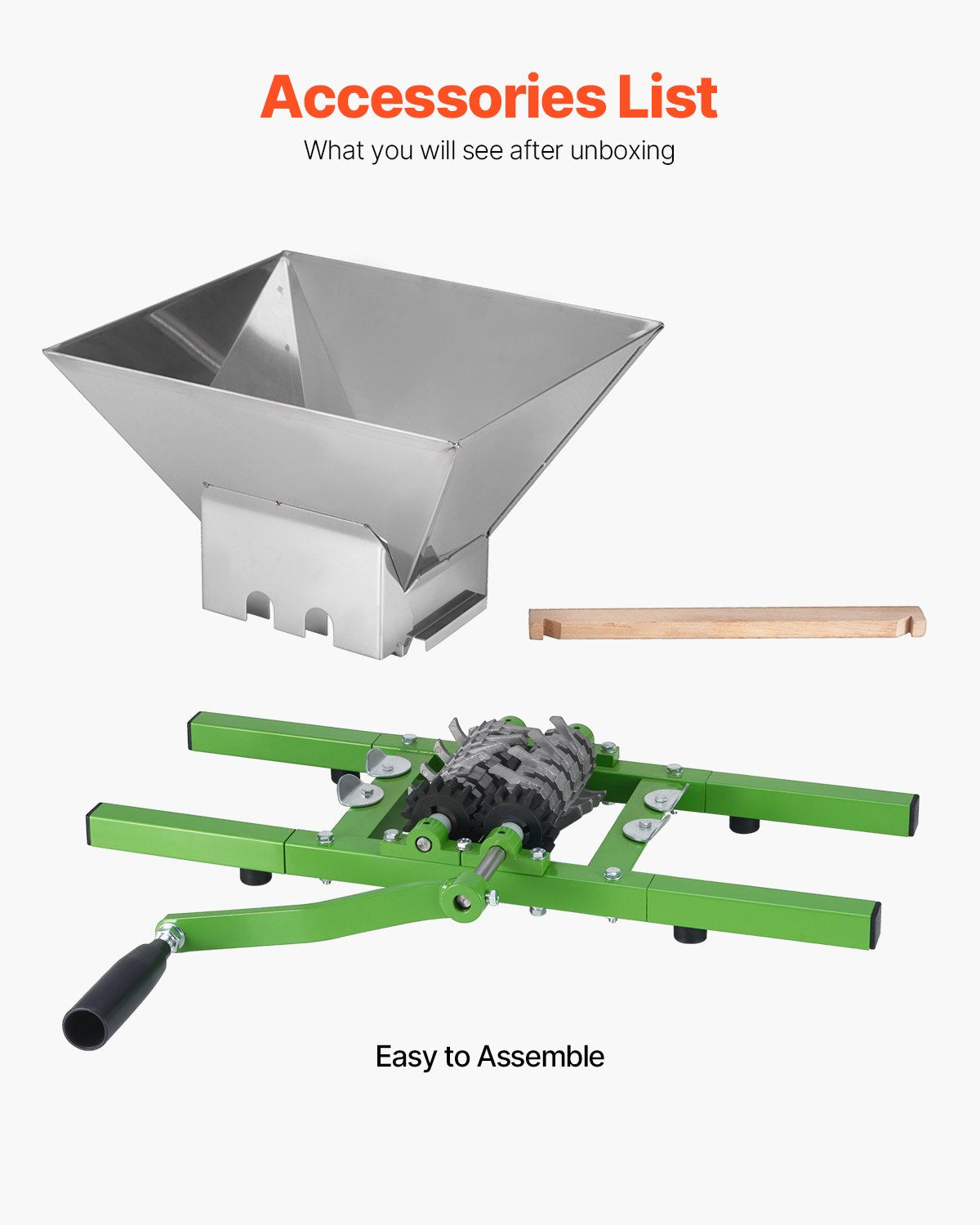 1.8 Gal/7L Fruit and Apple Crusher, Large Manual Grinder, Stainless Steel Fruit Scratter Pulper for Wine Cider Apple Grape Pressing, with Roller Handle for Kitchen Home, Green - Image 6