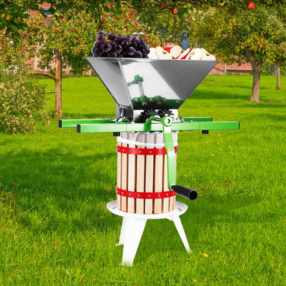 1.8 Gal/7L Fruit and Apple Crusher, Large Manual Grinder, Stainless Steel Fruit Scratter Pulper for Wine Cider Apple Grape Pressing, with Roller Handle for Kitchen Home, Green - Image 8