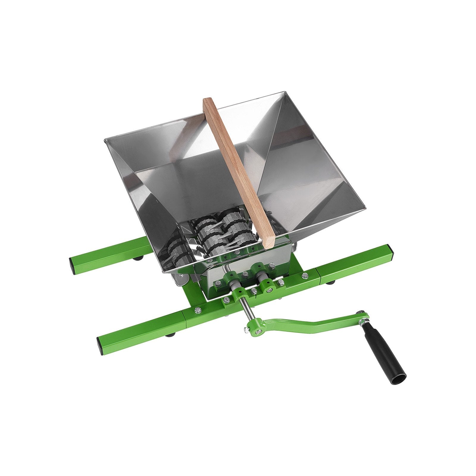 1.8 Gal/7L Fruit and Apple Crusher, Large Manual Grinder, Stainless Steel Fruit Scratter Pulper for Wine Cider Apple Grape Pressing, with Roller Handle for Kitchen Home, Green - Image 9