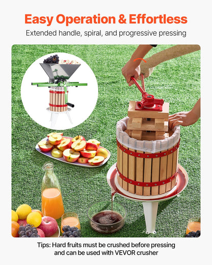 Fruit Wine Press Manual Press for Wine Making 3.2 Gal/12L Wood Basket - Image 4