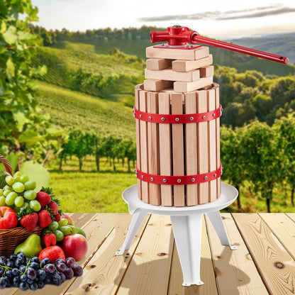 1.6 Gal/6L Fruit Wine Press, Solid Wood Basket with 8 Blocks, Heavy Duty Manual Juice Maker, Cider Apple Grape Tincture Honey Olive Oil Making Press with Handle for Kitchen, Home - Image 8
