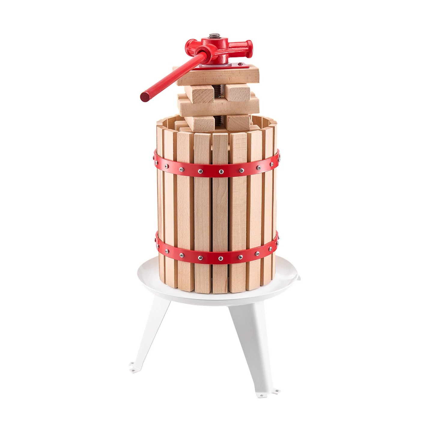 1.6 Gal/6L Fruit Wine Press, Solid Wood Basket with 8 Blocks, Heavy Duty Manual Juice Maker, Cider Apple Grape Tincture Honey Olive Oil Making Press with Handle for Kitchen, Home - Image 9