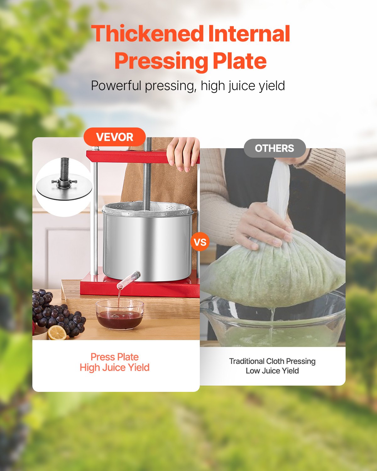 Fruit Wine Press Manual Press for Wine Making 1.6 Gal/6L Stainless Steel - Image 2