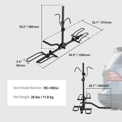 2-Bike Rack Hitch Mount Folding Carrier Car Truck SUV 1.25 - Image 7