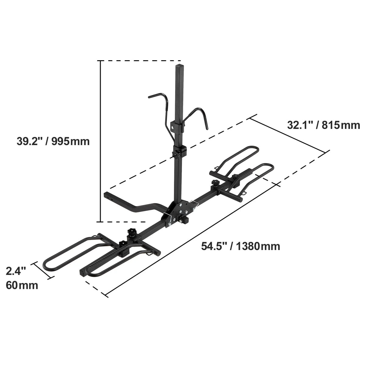 2-Bike Rack Hitch Mount Folding Carrier Car Truck SUV 1.25 - Image 8