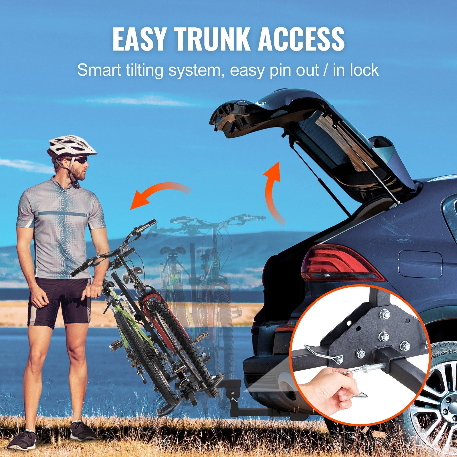 2-Bike Rack Hitch Mount 160lbs Folding Carrier Car Truck SUV 2 - Image 4